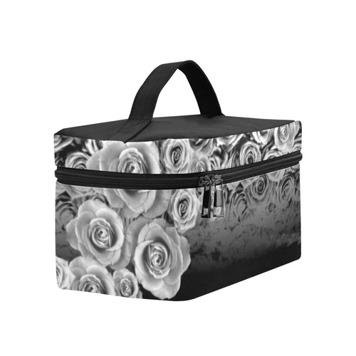 rose 3 gray Cosmetic Bag/Large (Model 1658)