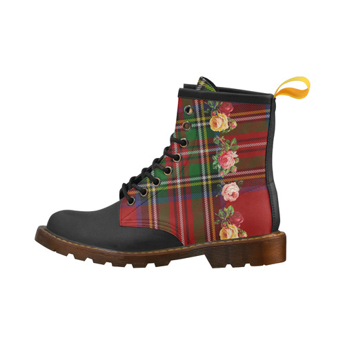 Tartan and Roses High Grade PU Leather Martin Boots For Women Model 402H