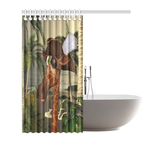 Funny giraffe as a pirate Shower Curtain 66"x72"