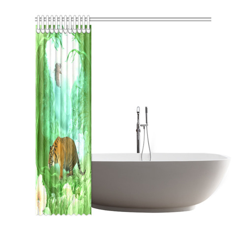 Awesome tiger, fantasy world Shower Curtain 66"x72"