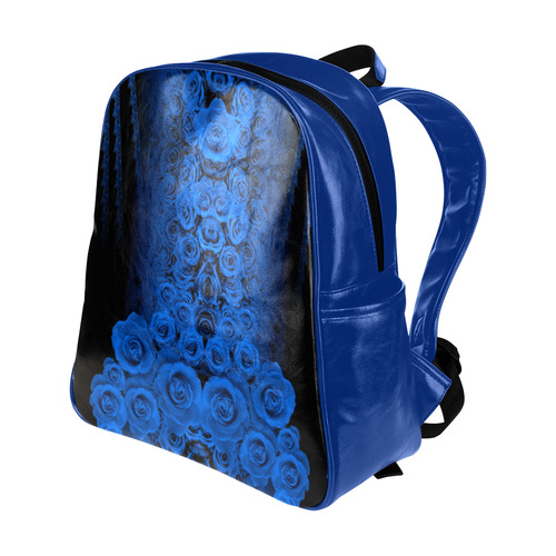 rose 2 blue Multi-Pockets Backpack (Model 1636)