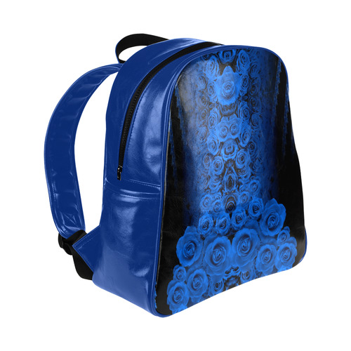 rose 2 blue Multi-Pockets Backpack (Model 1636)