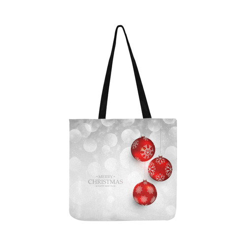 Merry Christmas Red Ornaments Snow Reusable Shopping Bag Model 1660 (Two sides)
