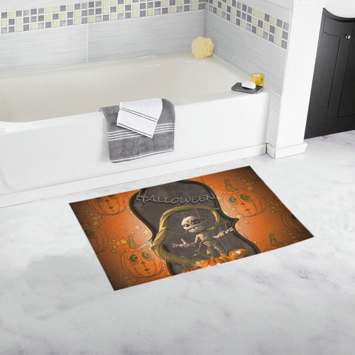 Halloween, funny mummy Bath Rug 16''x 28''