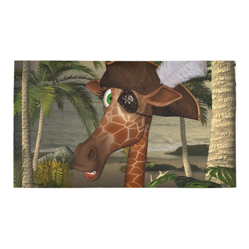 Funny giraffe as a pirate Bath Rug 16''x 28''