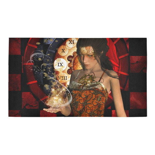 Beautiful steampunk lady Bath Rug 16''x 28''