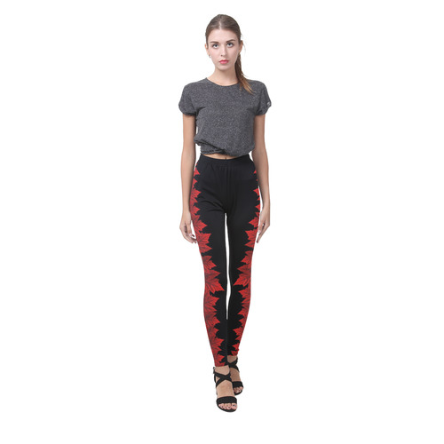 Canada Maple Leaf Leggings Black Cassandra Women's Leggings (Model L01)