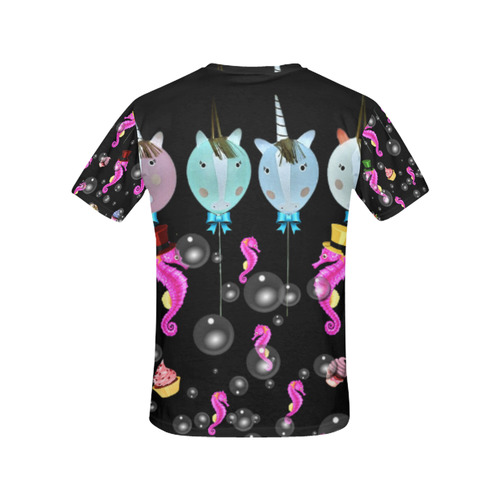 A Seahorse birthday All Over Print T-Shirt for Women (USA Size) (Model T40)
