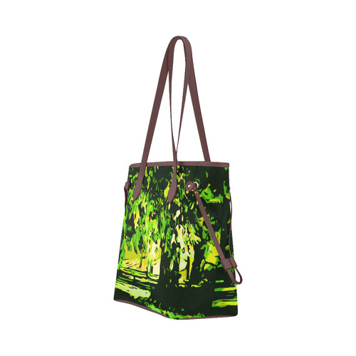 Forest Park Trees Abstract Landscape Clover Canvas Tote Bag (Model 1661)
