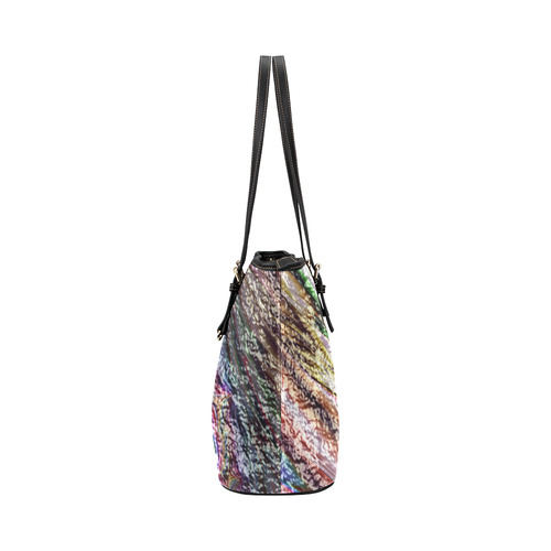 crumpled foil 17 Abstract by JamColors Leather Tote Bag/Large (Model 1651)