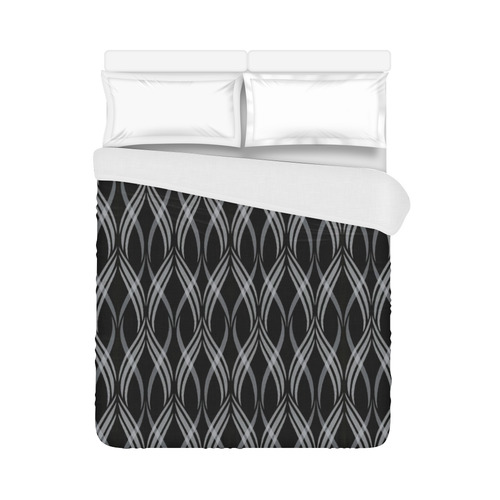 Black & White Ribbons Duvet Cover 86"x70" ( All-over-print)