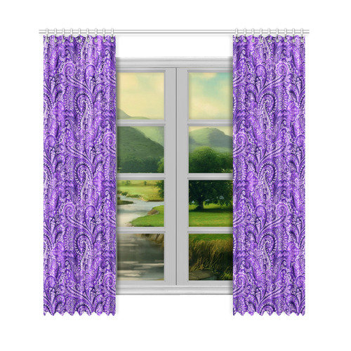 Classic Purple Paisley Window Curtain 50"x108"(Two Piece) ID D1760497