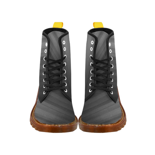 Black Dark Gray Diagonal Stripes Martin Boots For Women Model 1203H