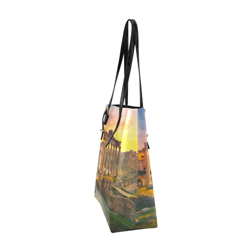 Rome Travel Ruins of Forum St Peters Dome Sunset Euramerican Tote Bag/Small (Model 1655)