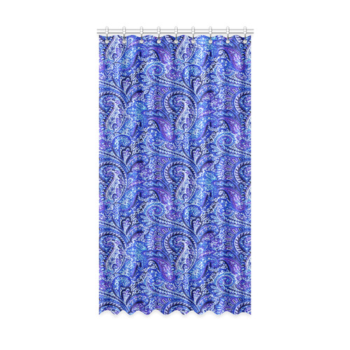 Classic Paisley Vibrant Blue Window Curtain 52" x96"(One Piece) ID