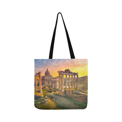 Rome Travel Ruins of Forum St Peters Dome Sunset Reusable Shopping Bag Model 1660 (Two sides)