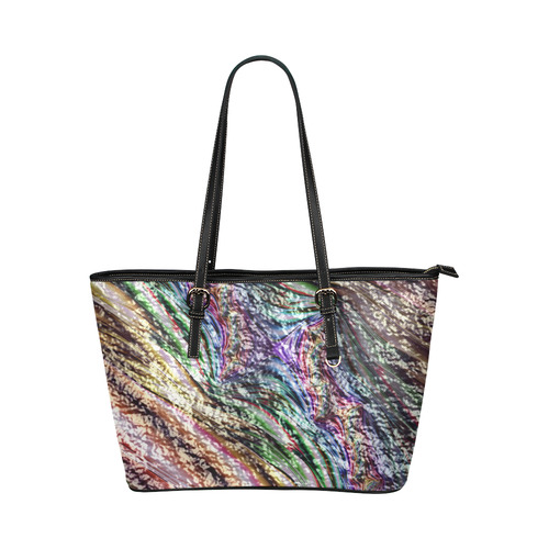 crumpled foil 17 Abstract by JamColors Leather Tote Bag/Large (Model 1651)