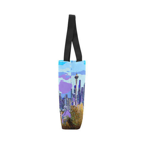 Seattle Skyline Space Needle Mt Rainier Canvas Tote Bag (Model 1657)