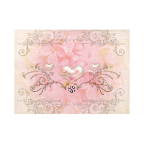 Hearts, soft colors Placemat 14’’ x 19’’ (Two Pieces)