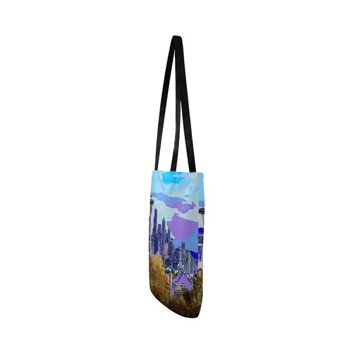 Seattle Skyline Space Needle Mt Rainier Reusable Shopping Bag Model 1660 (Two sides)