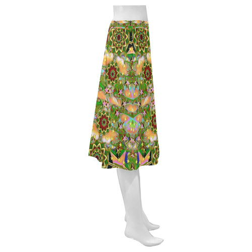 star shines on earth for peace in colors Mnemosyne Women's Crepe Skirt (Model D16)