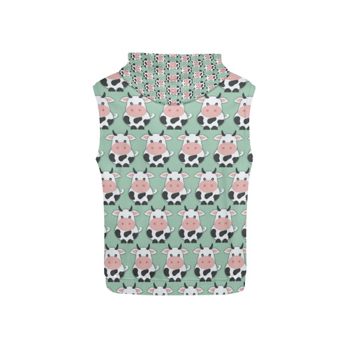 Cute Cow Pattern All Over Print Sleeveless Hoodie for Kid (Model H15)