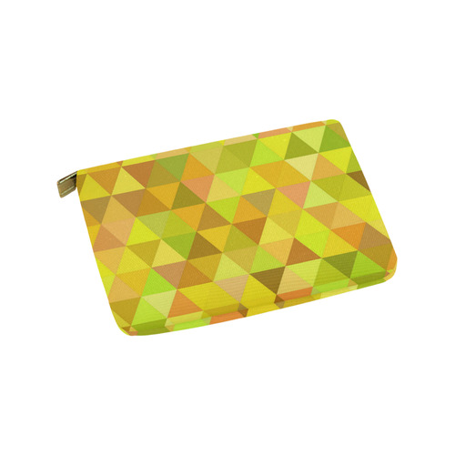 Autumn Colored Triangles Yellow Carry-All Pouch 9.5''x6''