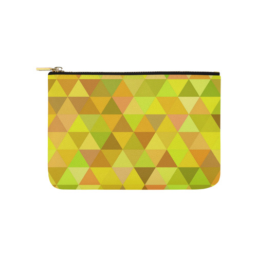 Autumn Colored Triangles Yellow Carry-All Pouch 9.5''x6''