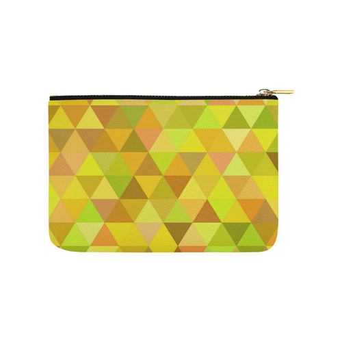 Autumn Colored Triangles Yellow Carry-All Pouch 9.5''x6''