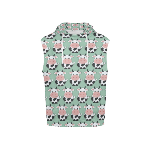Cute Cow Pattern All Over Print Sleeveless Hoodie for Kid (Model H15)