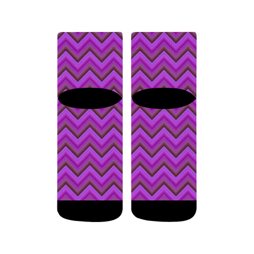 Purples Zigzag Quarter Socks