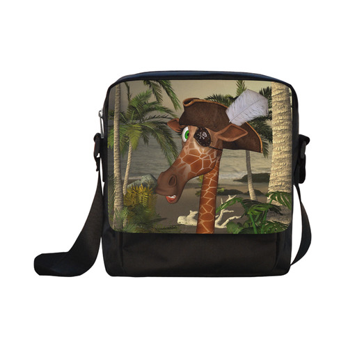 Funny giraffe as a pirate Crossbody Nylon Bags (Model 1633)