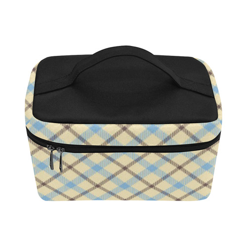 Plain Plaid 2 Diagonal Cosmetic Bag/Large (Model 1658)