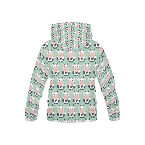Cute Cow Pattern All Over Print Hoodie for Kid (USA Size) (Model H13)