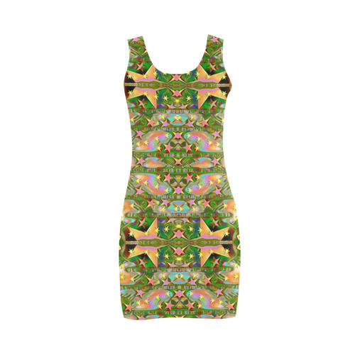 star shines on earth for peace in colors Medea Vest Dress (Model D06)