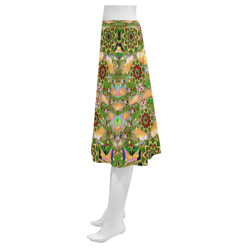 star shines on earth for peace in colors Mnemosyne Women's Crepe Skirt (Model D16)