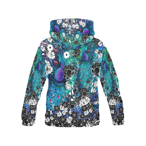 Peacock Colorful Print Hoodie by Juleez All Over Print Hoodie for Women (USA Size) (Model H13)