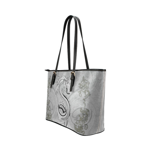 Chinese dragon, Leather Tote Bag/Small (Model 1651)