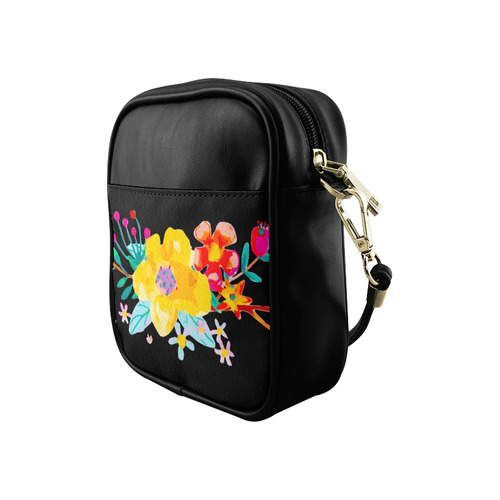 Cute Yellow Watercolor Floral Sling Bag (Model 1627)