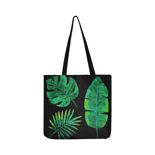 Tropical Green Leaves Banana Monstera Palm Reusable Shopping Bag Model 1660 (Two sides)