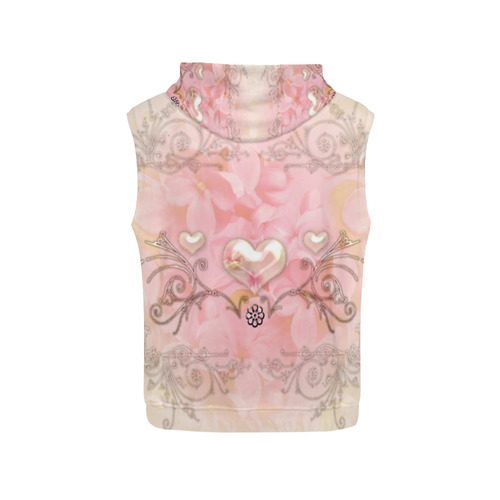 Hearts, soft colors All Over Print Sleeveless Hoodie for Men (Model H15)