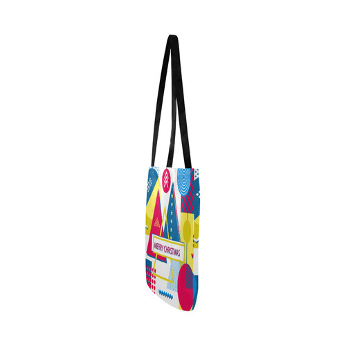 Merry Christmas Memphis Style Red Blue Yellow Reusable Shopping Bag Model 1660 (Two sides)