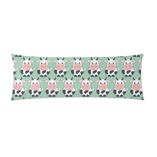 Cute Cow Pattern Custom Zippered Pillow Case 21"x60"(Two Sides)