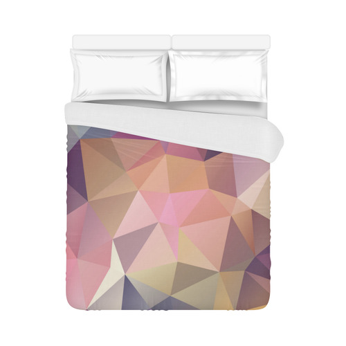 Polygon gray pink Duvet Cover 86"x70" ( All-over-print)