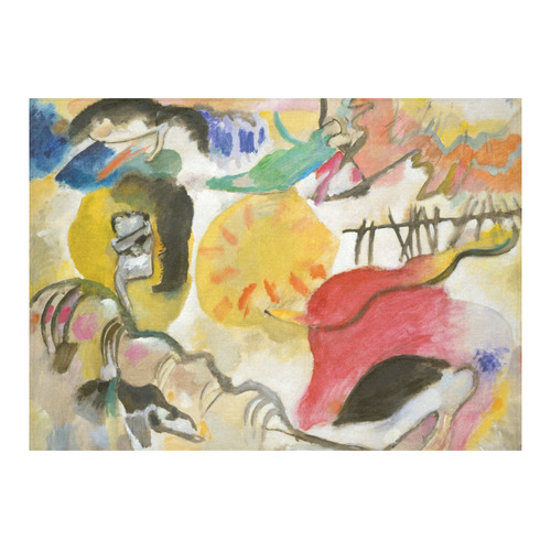 Wassily Kandinsky Improvisation 27 Garden of Love Cotton Linen Tablecloth 60"x 84"