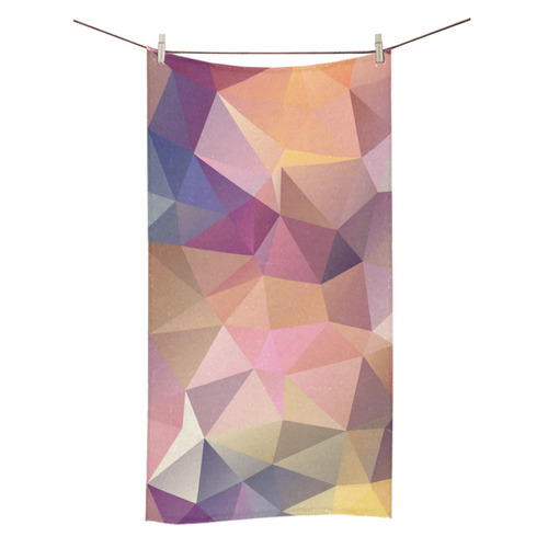Polygon gray pink Bath Towel 30"x56"