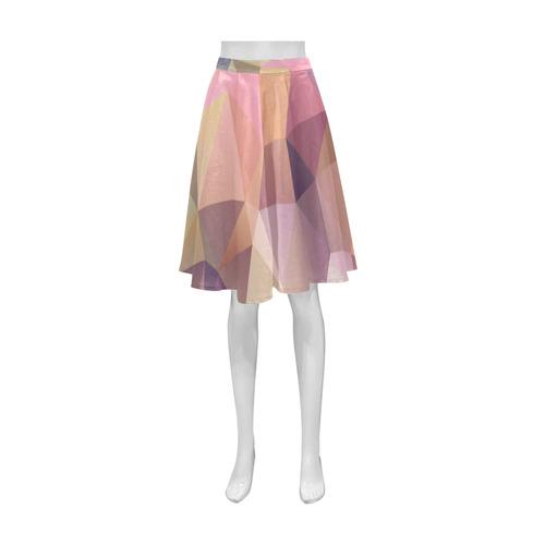Polygon gray pink Athena Women's Short Skirt (Model D15)