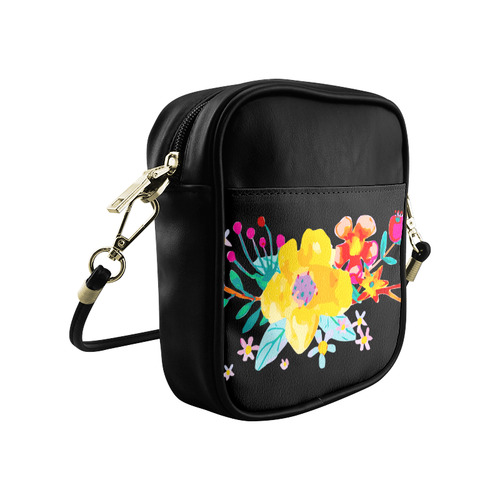 Cute Yellow Watercolor Floral Sling Bag (Model 1627)