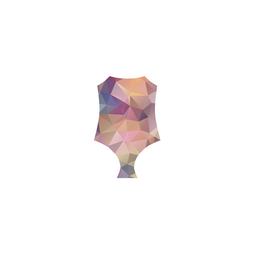 Polygon gray pink Strap Swimsuit ( Model S05)
