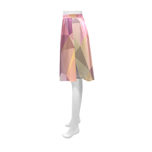 Polygon gray pink Athena Women's Short Skirt (Model D15)